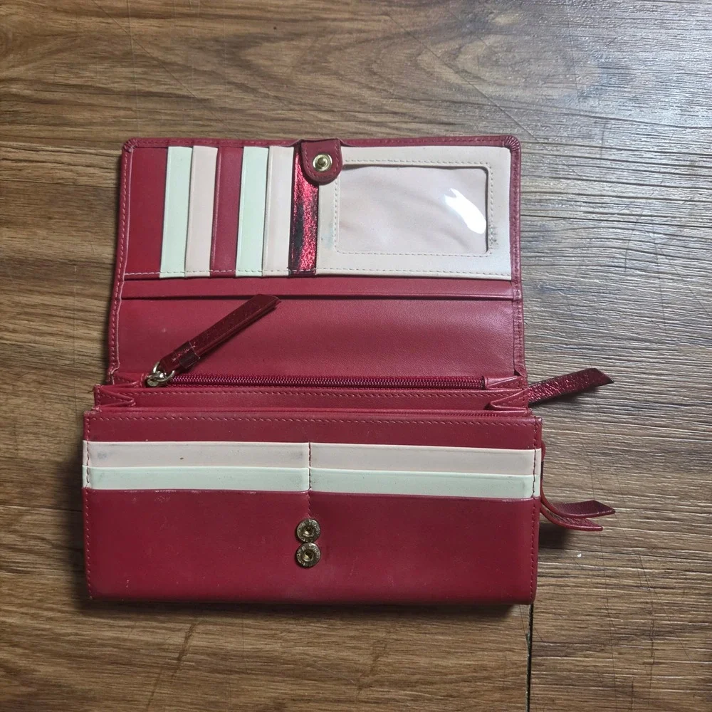 Radley London If Pigs Could Fly Flapover Matinee Purse Wallet Leather Scottie